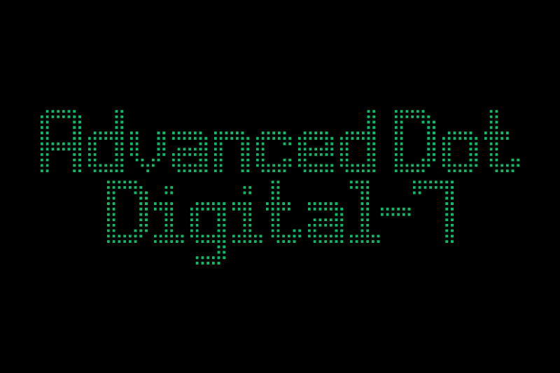 advanced dot digital 7 digital clock font