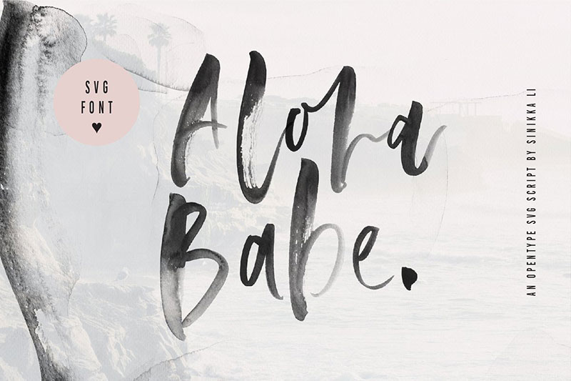 aloha babe svg watercolor font