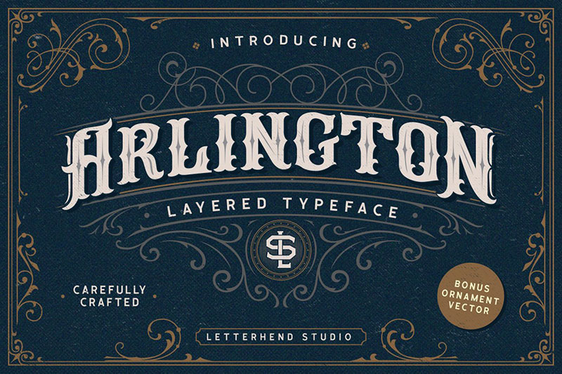 arlington layered font ornaments 1920 font