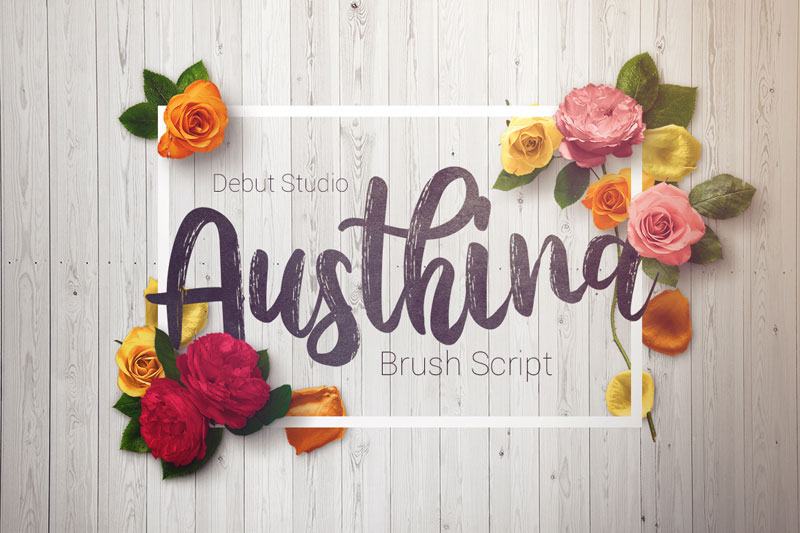 austhina brush calligraphy scratch watercolor font