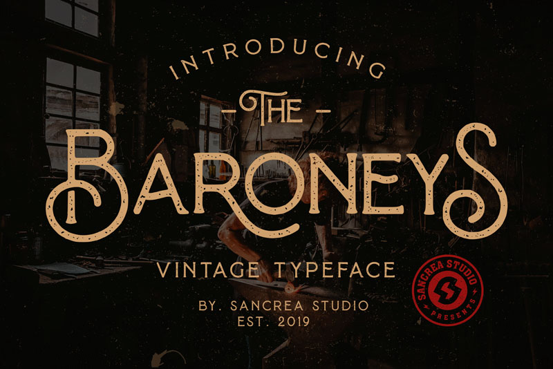 baroneys textured 1920 font