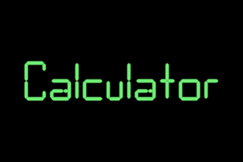 calculator digital clock font