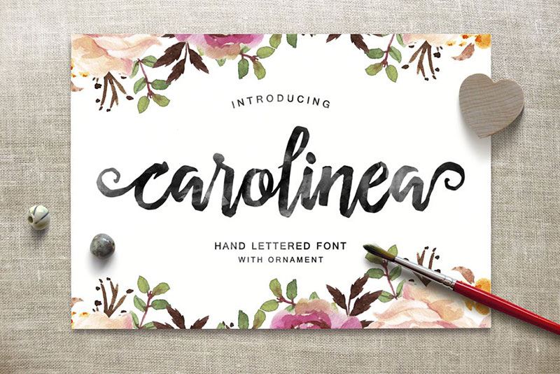 carolinea typeface watercolor font