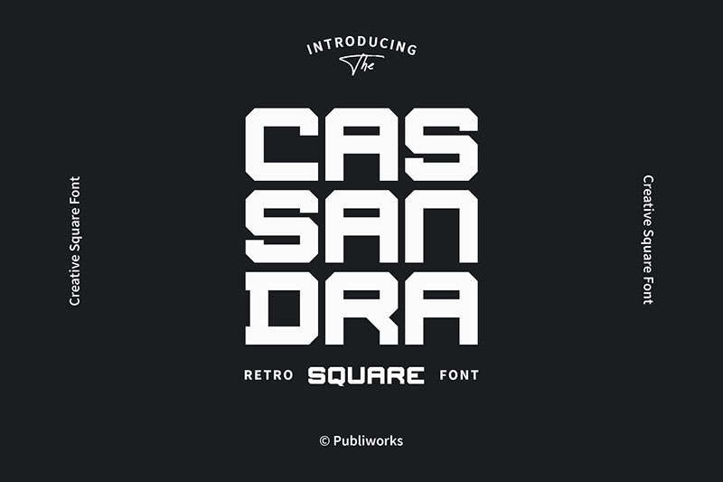 cassandra creative square arcade font