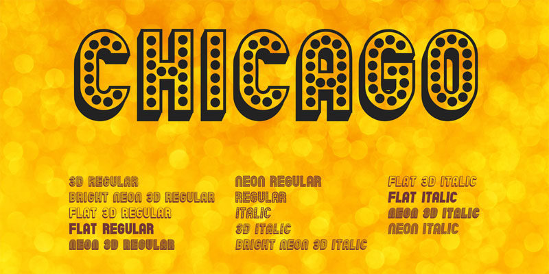 chicago neon font