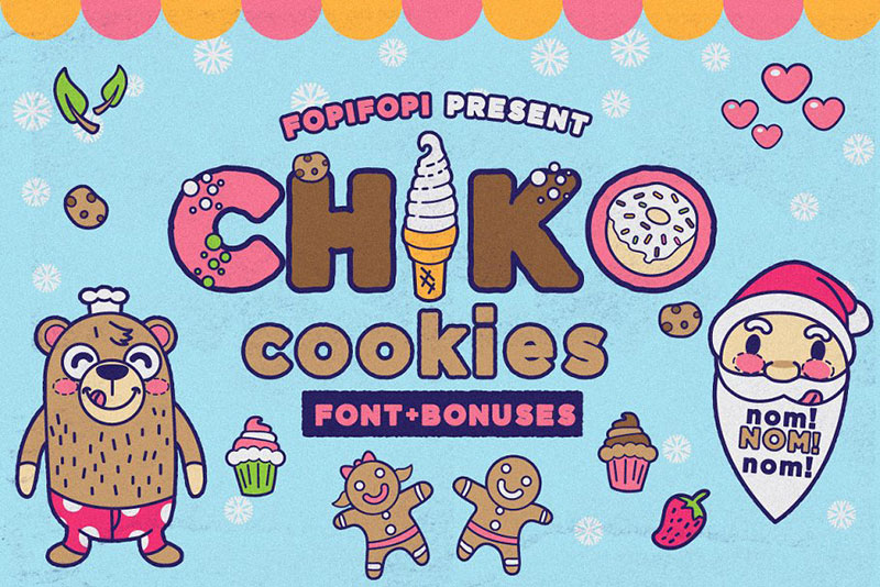 chiko cookies typeface cute bonus donut font