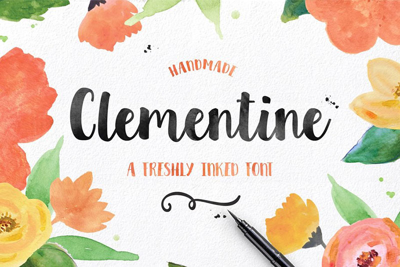clementine script watercolor font