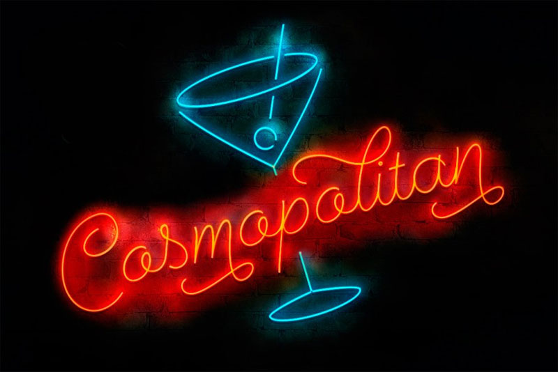 cosmopolitan script & sans neon font
