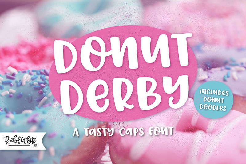 donut derby a tasty caps donut font