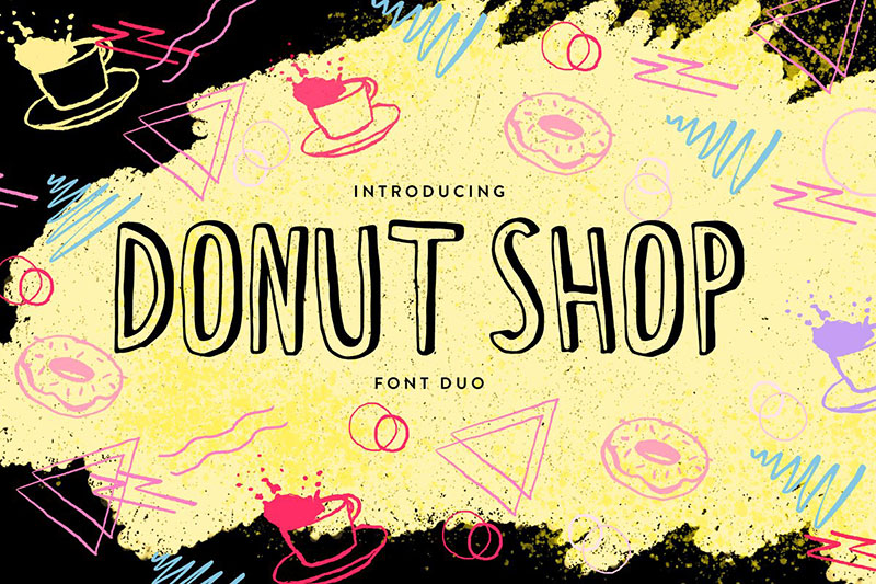 donut shop font duo donut font