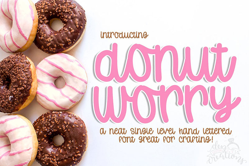 donut worry a hand lettered donut font