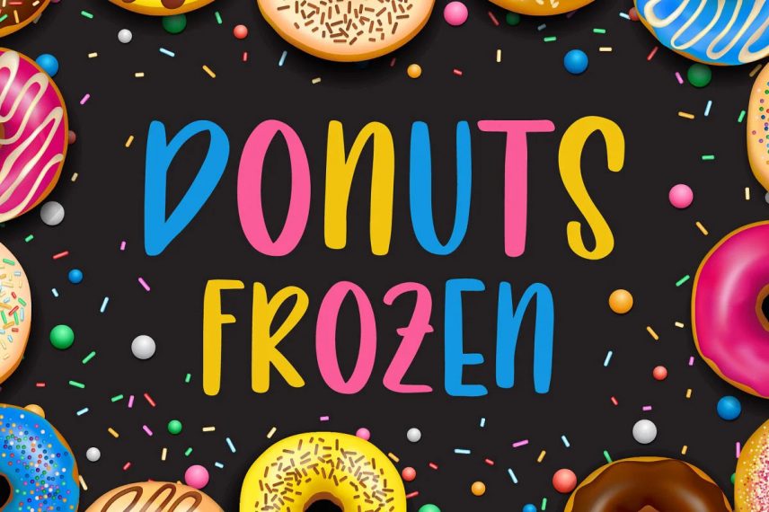 Donuts Frozen Handwritten Donuts Font
