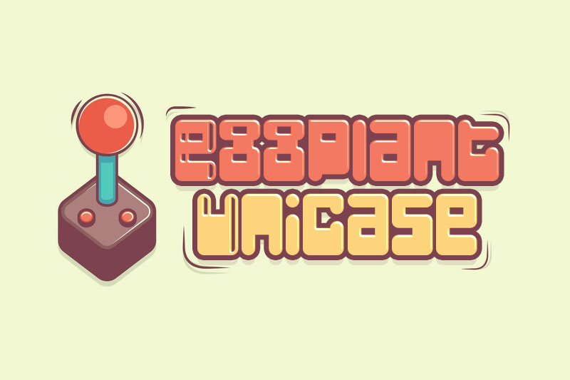 eggplant unicase arcade font