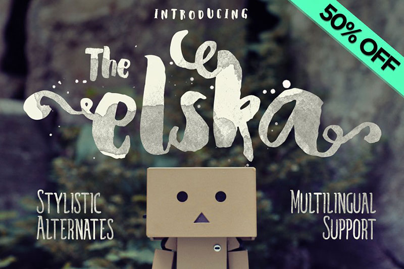 elska watercolor brush watercolor font