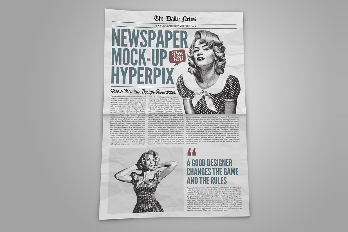 Download Full Page Newspaper Mockup Psd Template Hyperpix