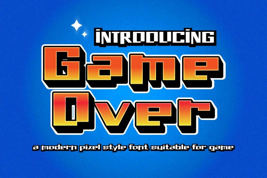 Game Over Modern Pixel Style Font