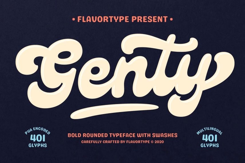 Genty Bold Rounded Typeface
