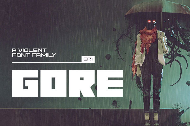 gore typeface arcade font