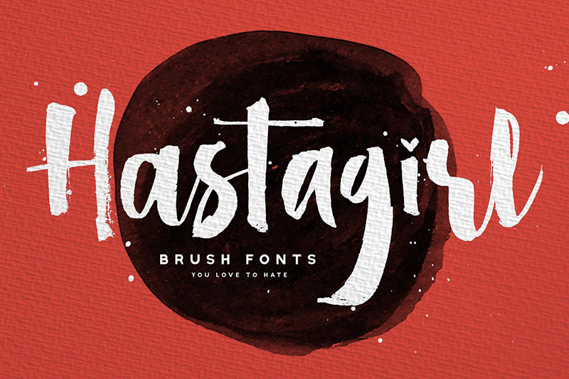 hastagirl chic brush watercolor font
