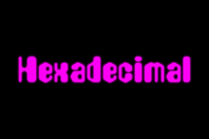 hexadecimal digital clock font