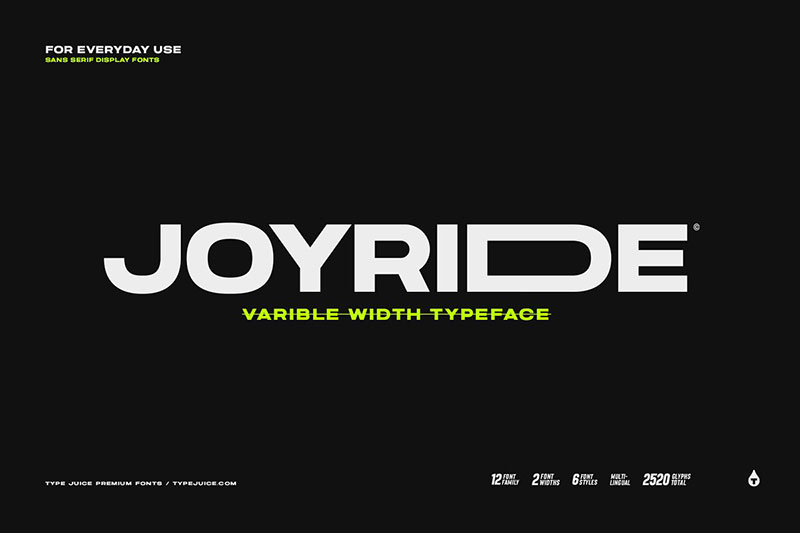 joyride extended typeface running font