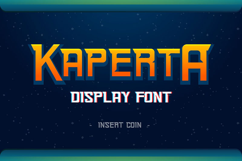 kaperta display arcade font