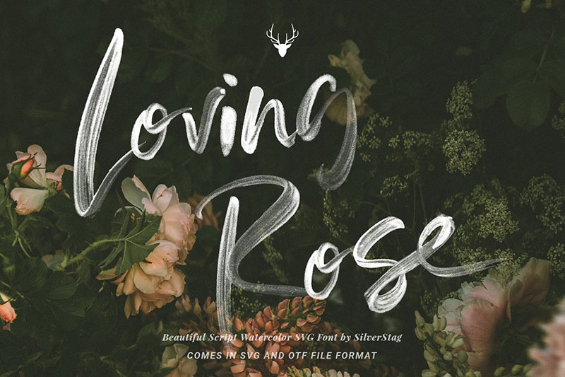 loving rose svg watercolor font