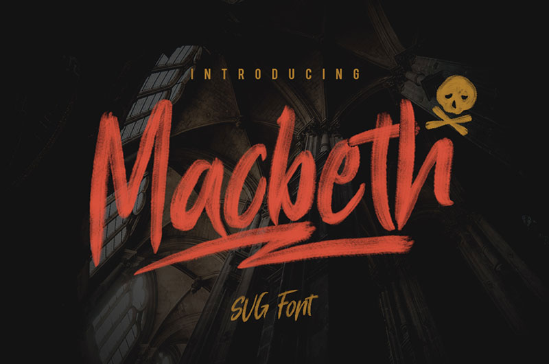 macbeth free svg watercolor font