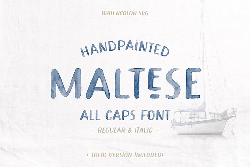 maltese svg watercolor watercolor font