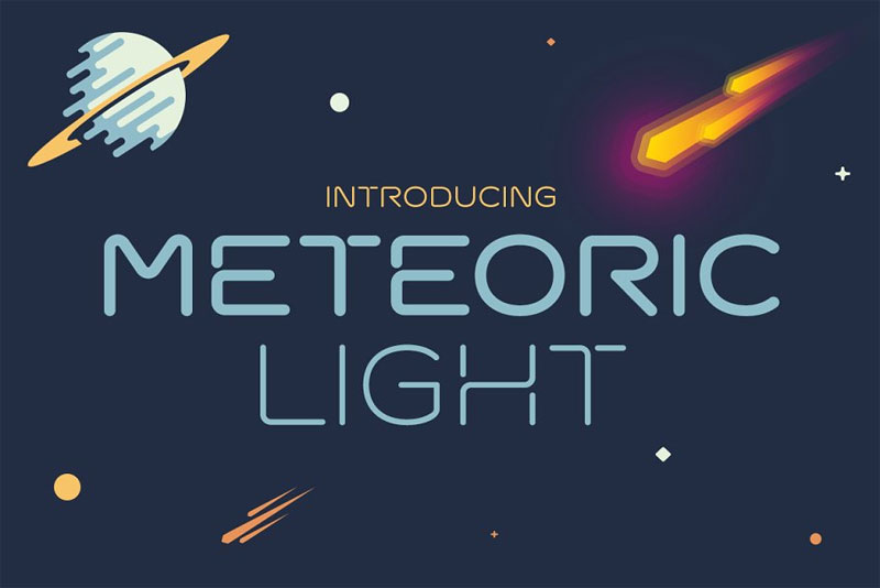 meteoric light neon font