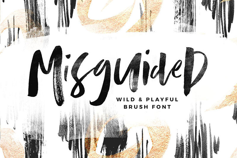 misguided brush watercolor font