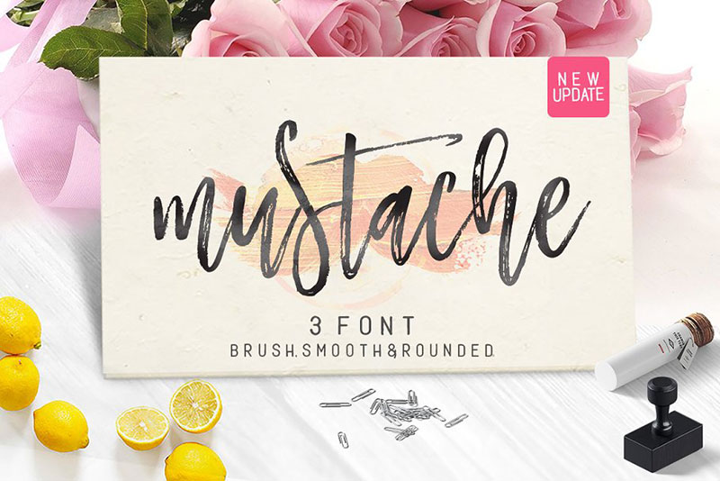 mustache script 3 swash watercolor font