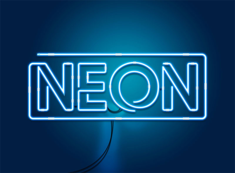 neon display neon font