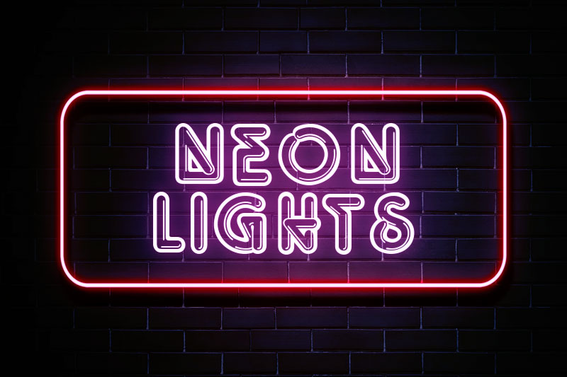 neon lights neon font