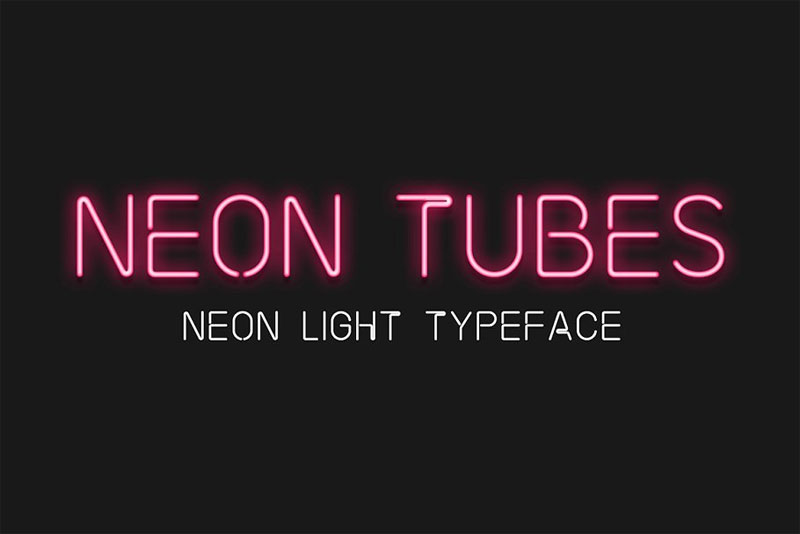 neon tubes neon font