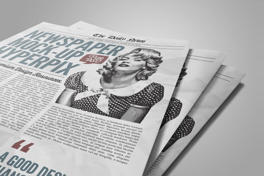 Newspaper Close Up Mockup Vol.2 PSD Template
