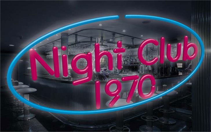 night club 70s neon font