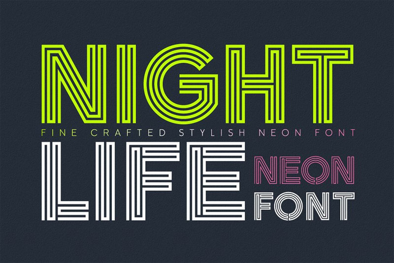 nightlife decorative neon neon font