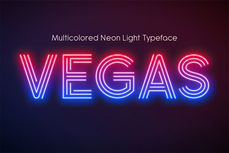 realistic neon light alphabet neon font