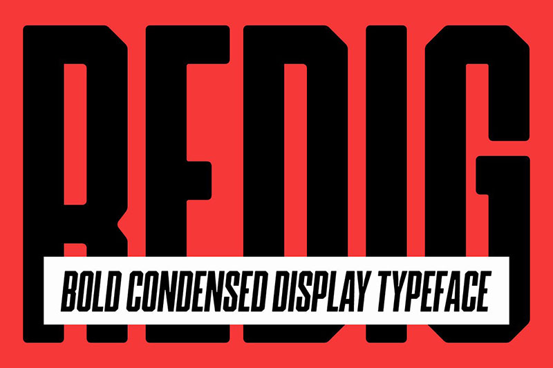 redig bold condensed display running font