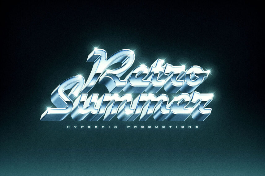 Retro Chrome Text and Logo Effect Vol.2