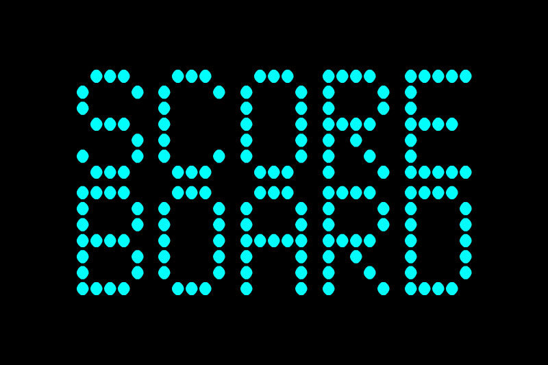 score board digital clock font