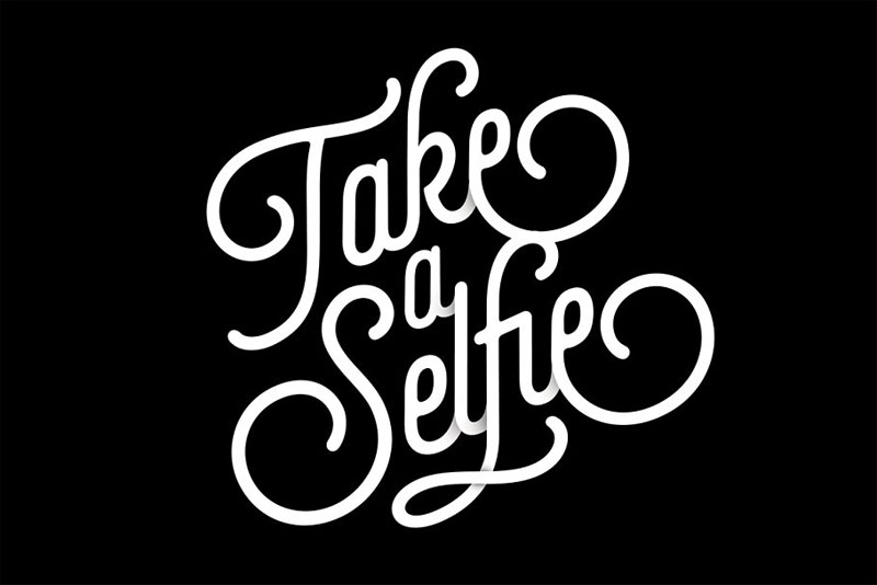 selfie neon font