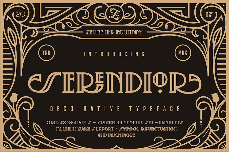 serendior seamless patterns 1920 font