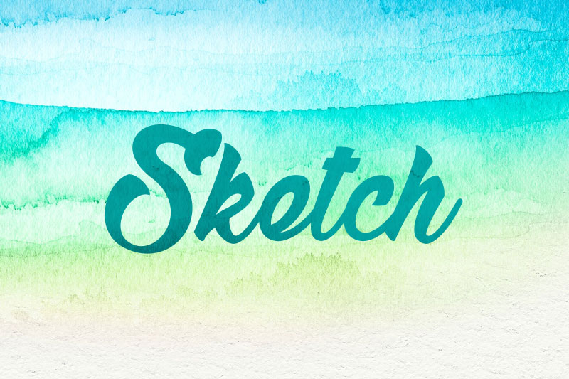 sketch watercolor font