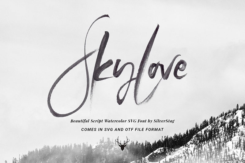 skylove svg watercolor font