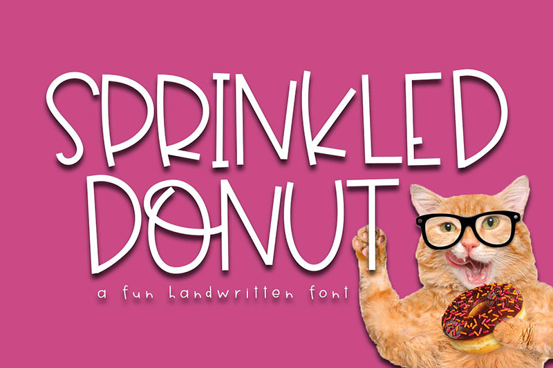 sprinkled donut handwritten donut font