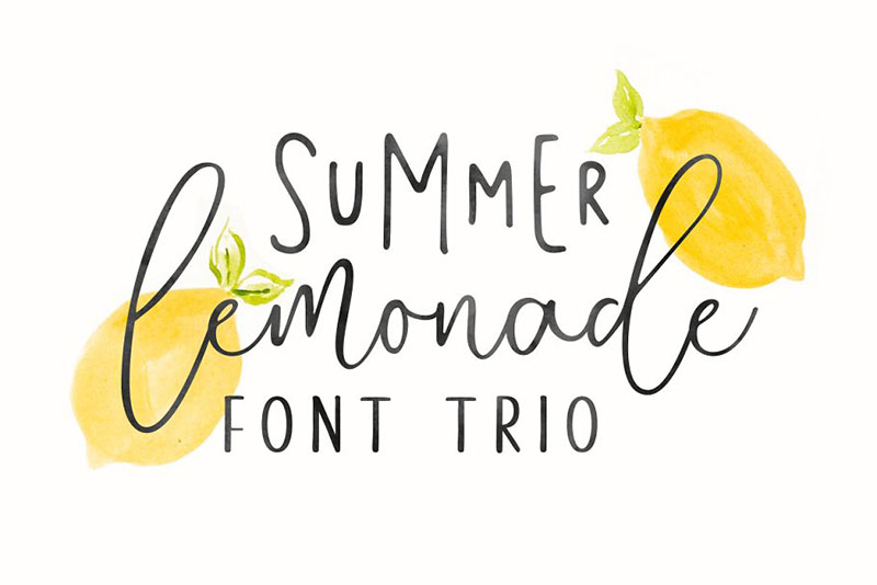 summer lemonade extras watercolor font