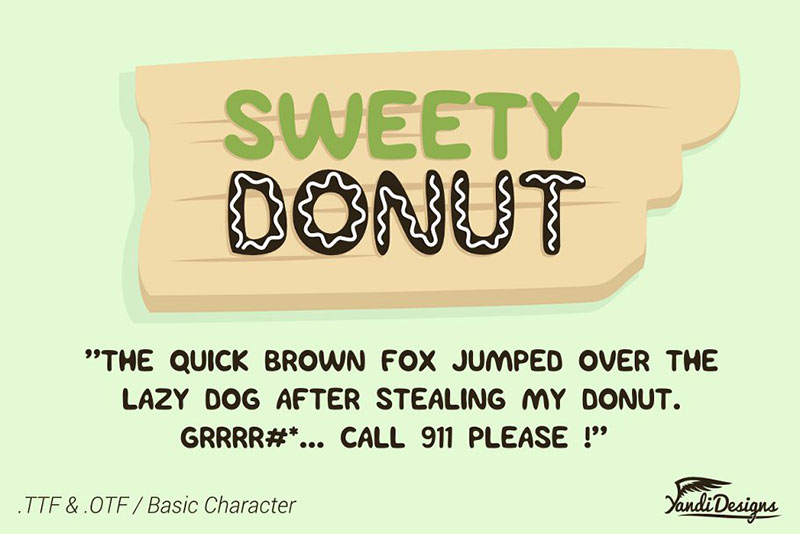 sweety donut fonts fun typo donut font