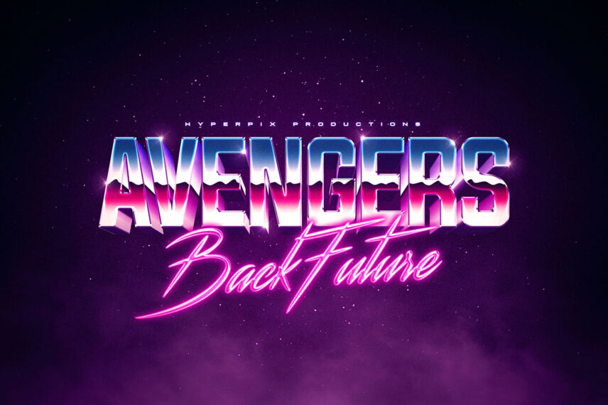 Synthwave Retro Text and Logo Effect Vol.2